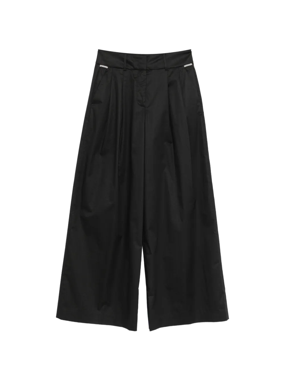 Peserico Pantaloni a gamba ampia con pieghe - Nero