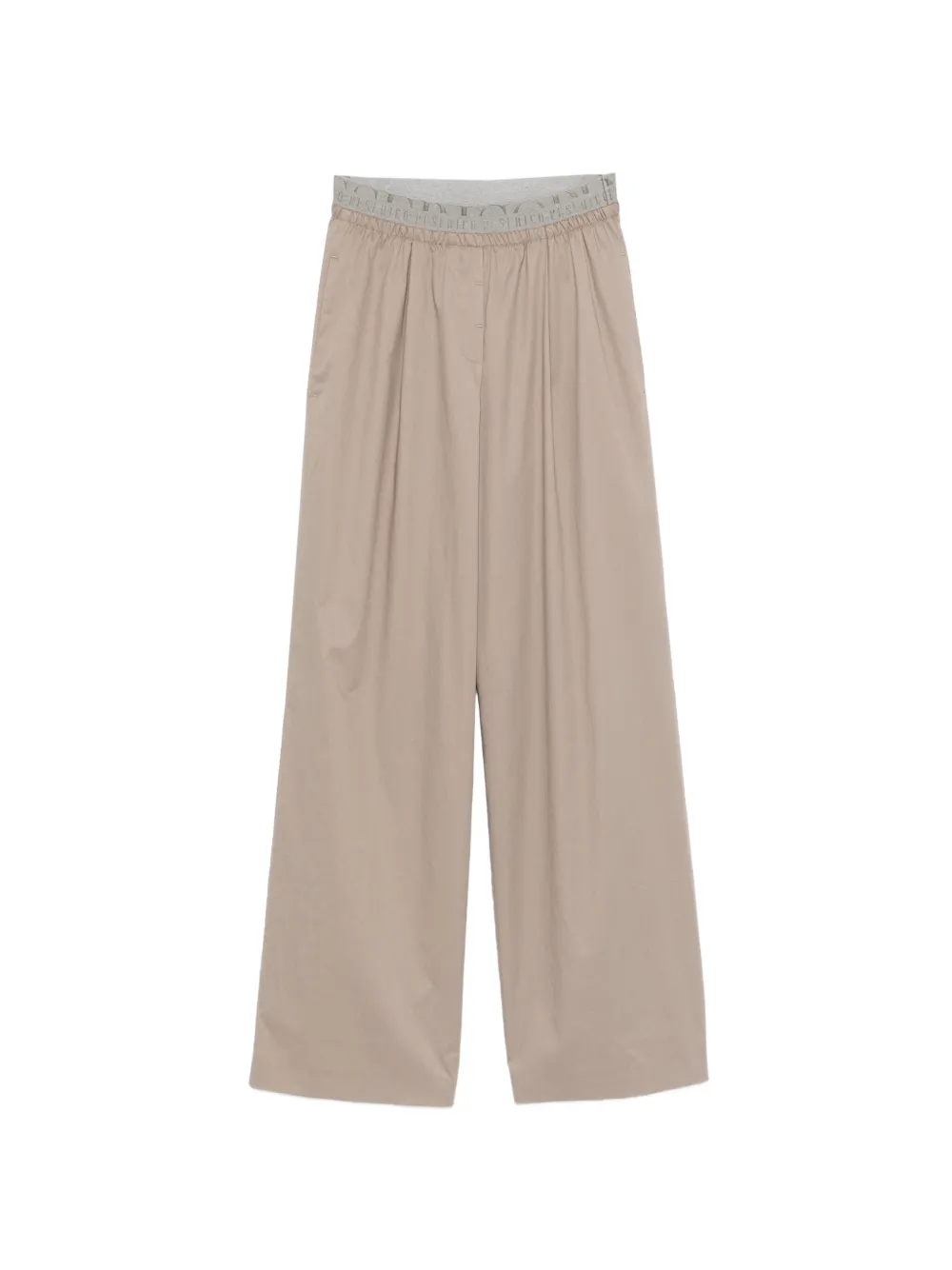 Peserico logo-waistband pleated pants - Grigio