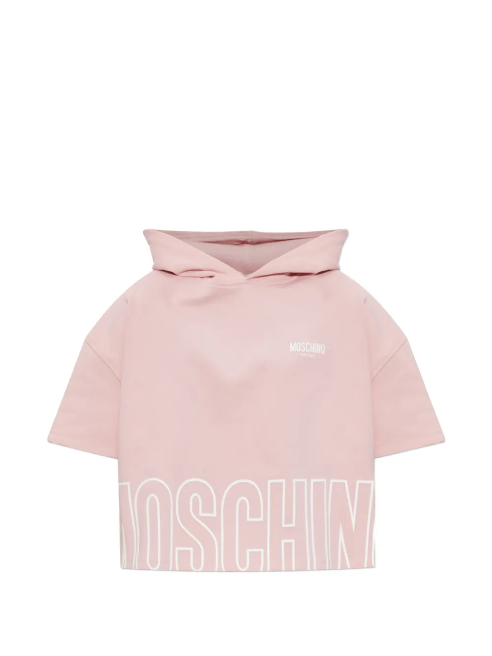 Moschino logo-detail short-sleeve hoodie - Rosa
