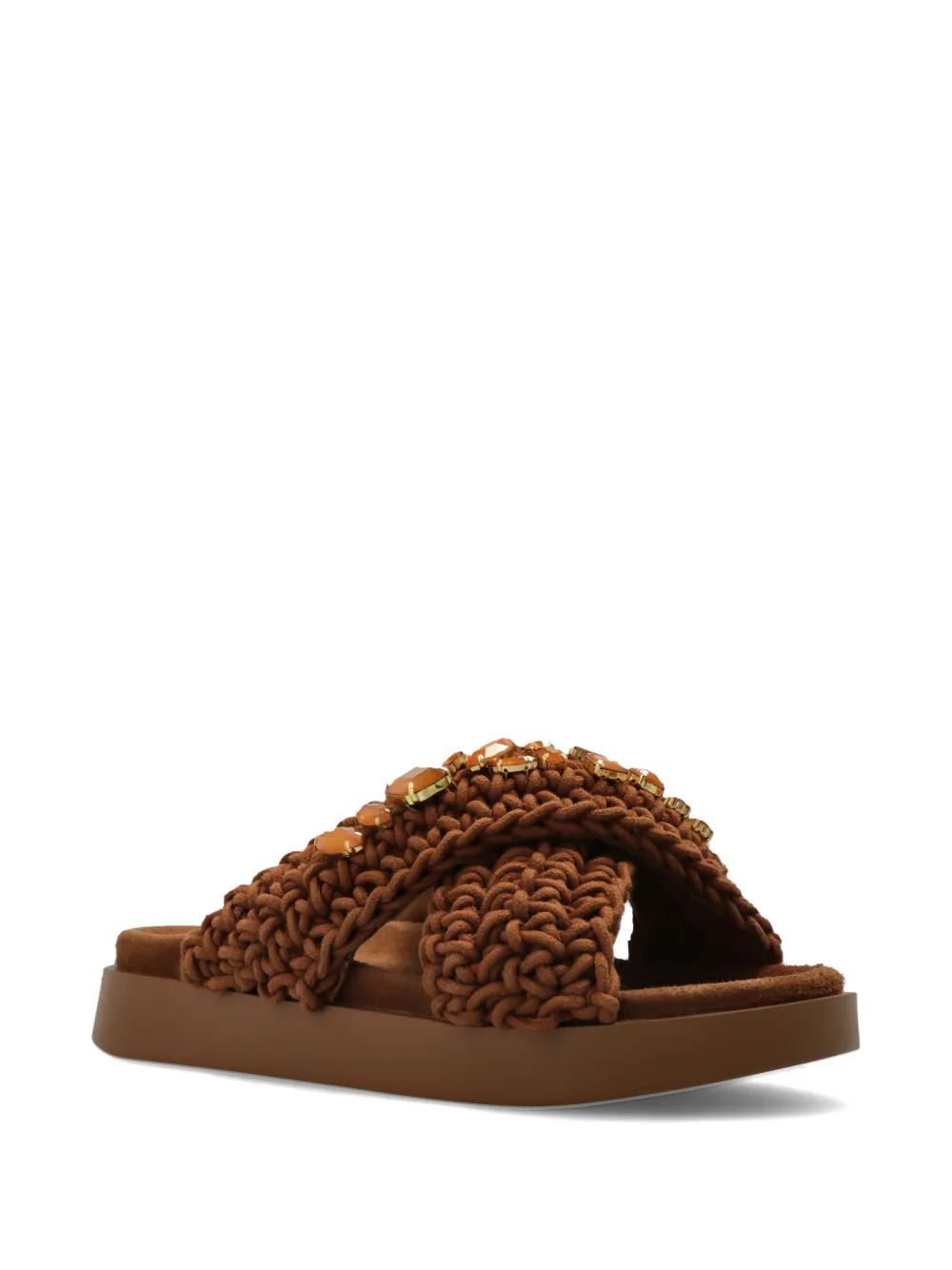 Inuikii jewel-embellished flat sandals Bruin