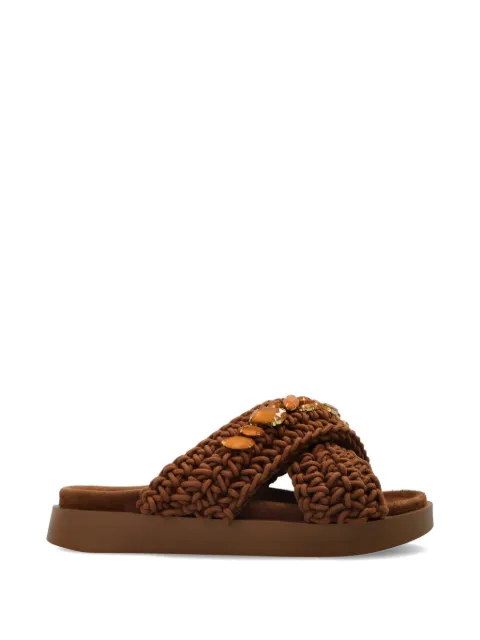 Inuikii sandalias planas con detalle de joyas