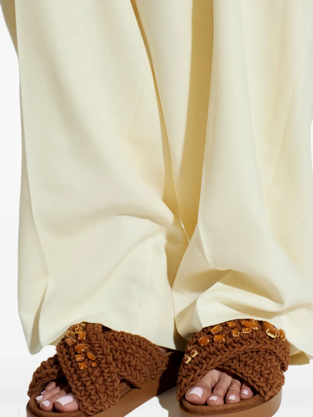 Inuikii jewel-embellished flat sandals Bruin