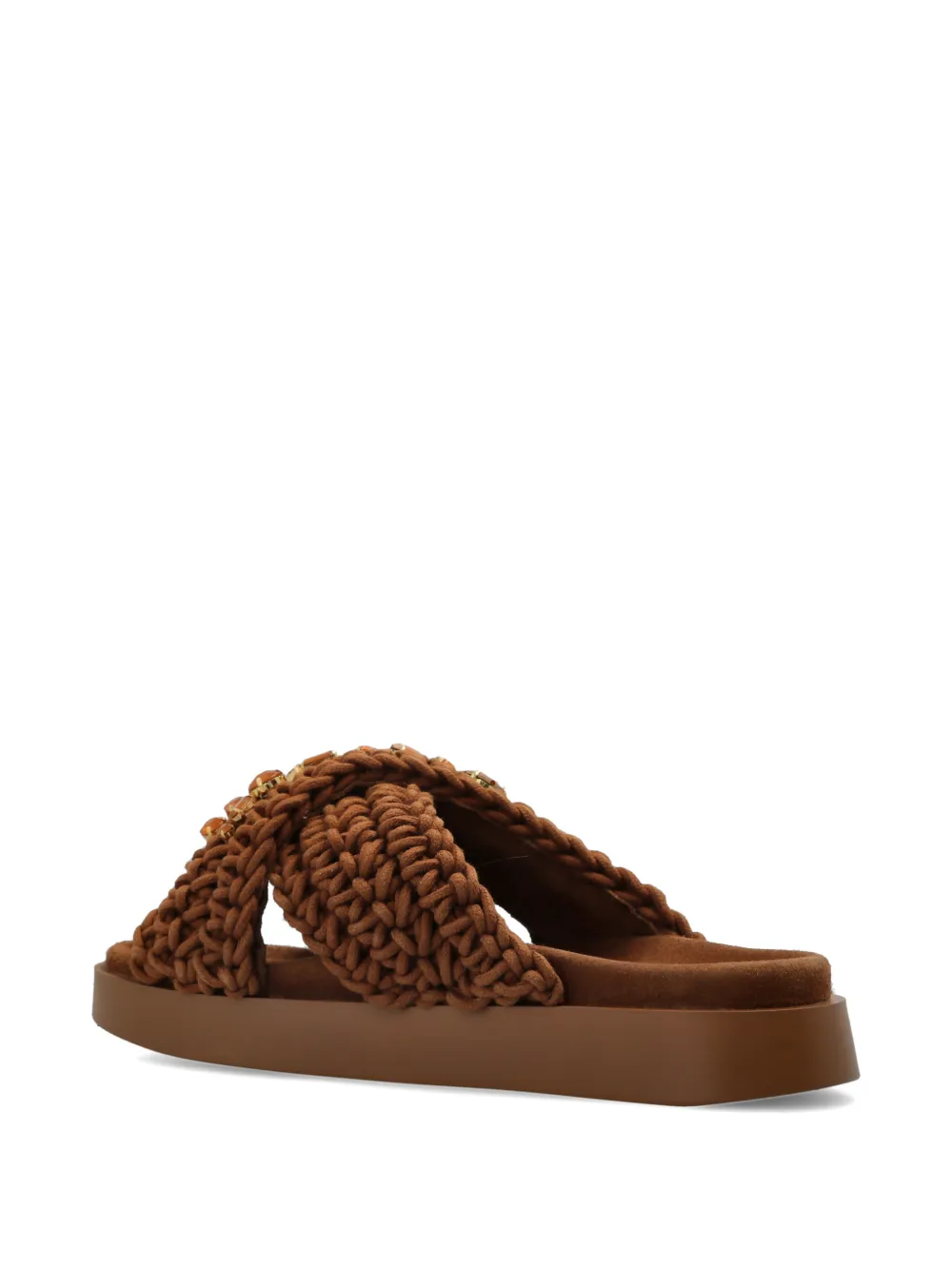 Inuikii jewel-embellished flat sandals Bruin