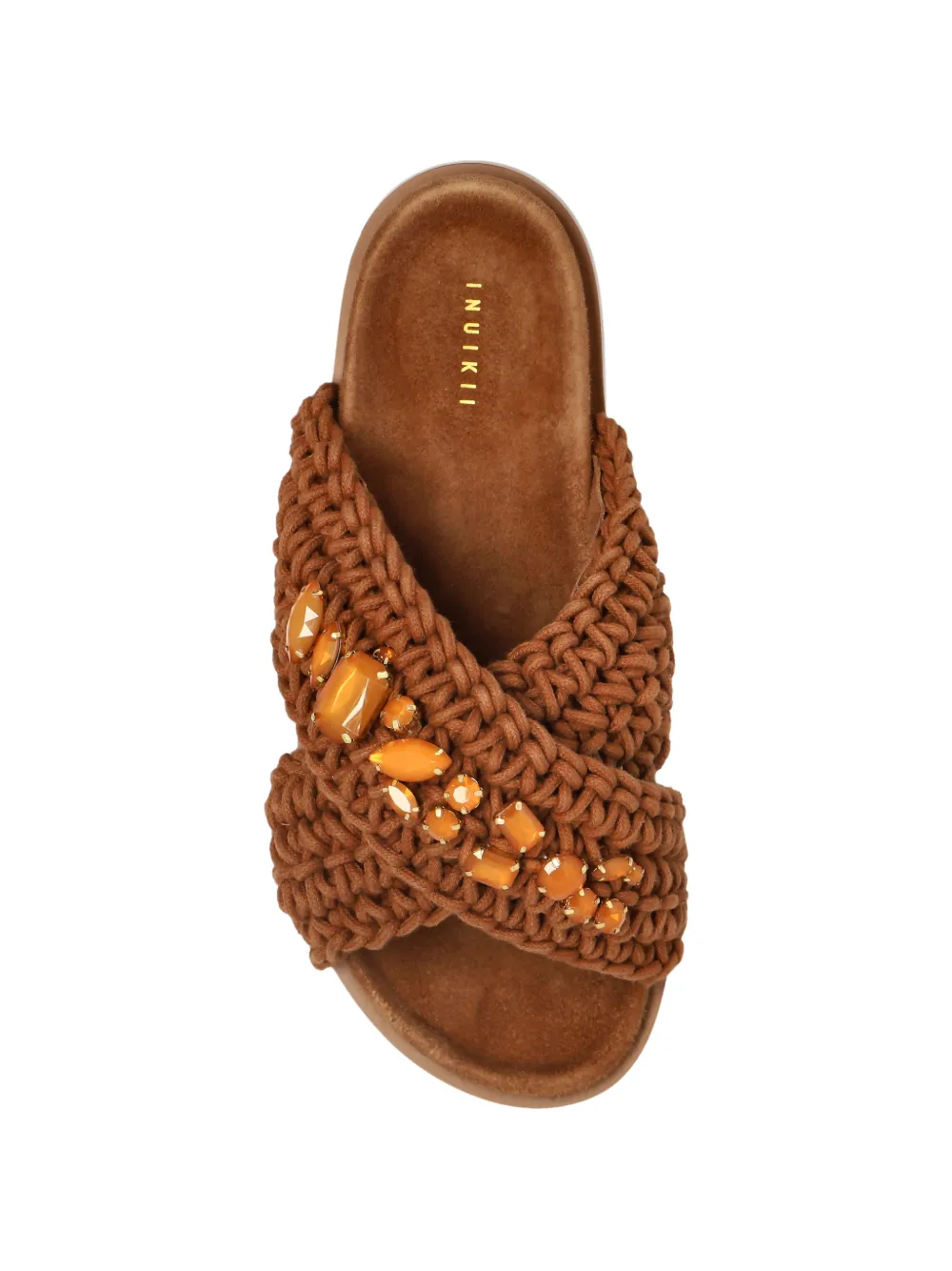 Inuikii jewel-embellished flat sandals Bruin