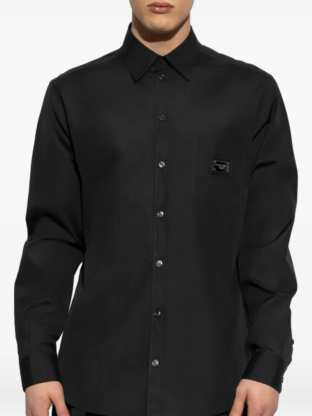 Dolce & Gabbana Katoenen Martini-fit overhemd met label Zwart