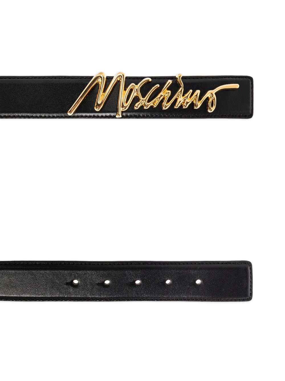 Moschino Leren riem Zwart