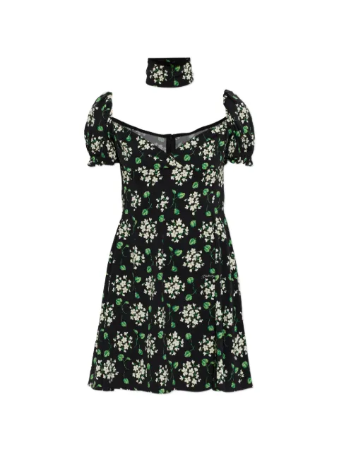 Dolce & Gabbana puff-sleeve floral mini dress