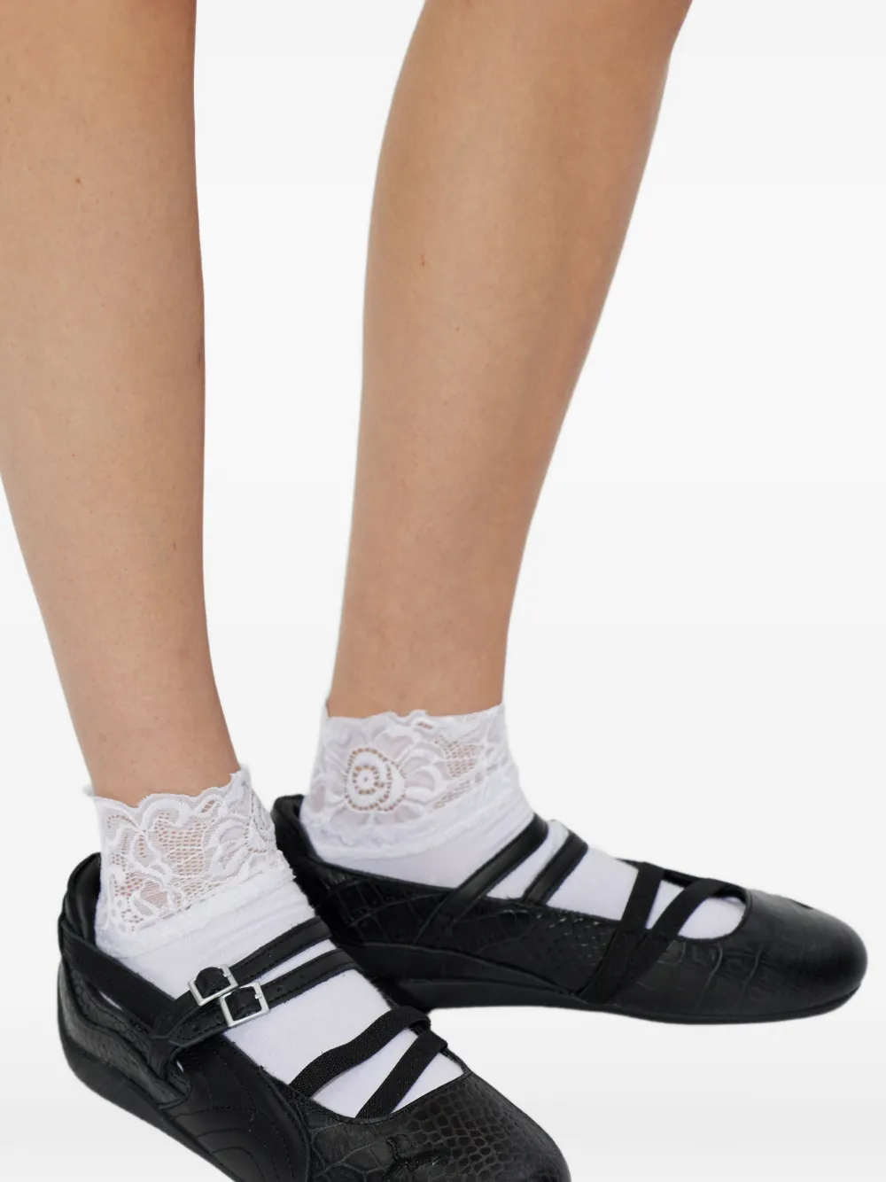 PUMA Speedcat ballerina's met krokodillen-reliëf Zwart