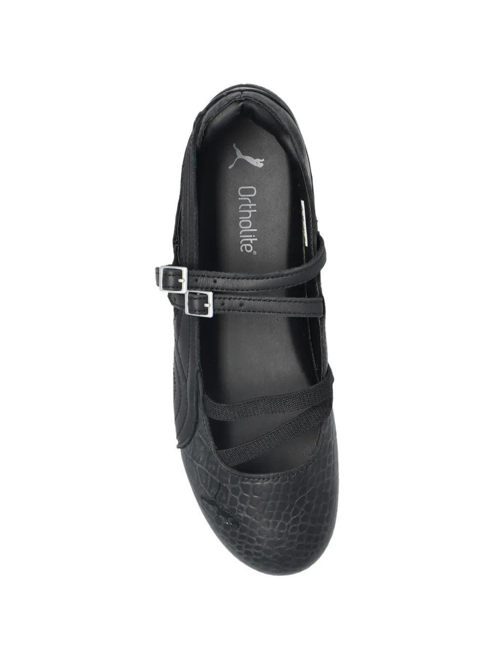 PUMA Speedcat ballerina's met krokodillen-reliëf Zwart