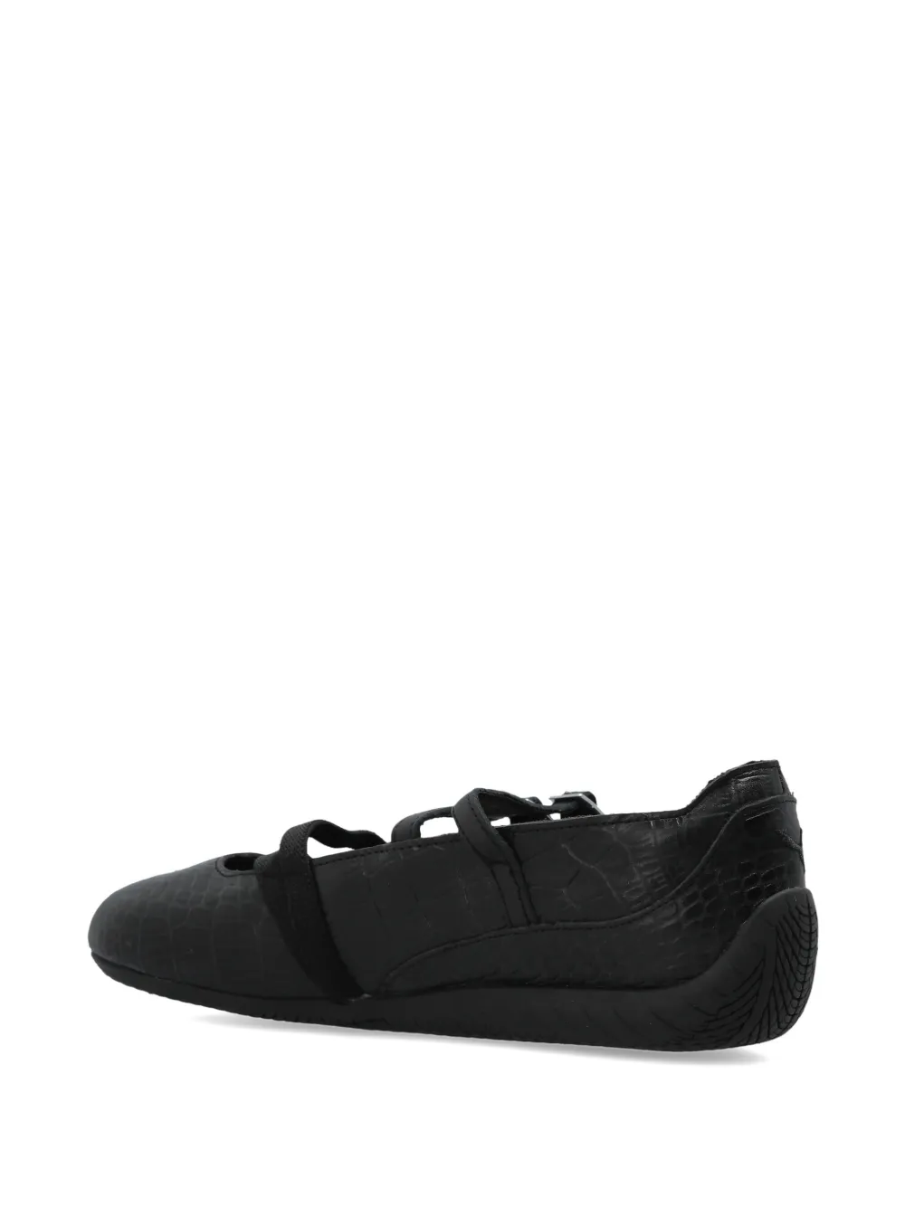 PUMA Speedcat ballerina's met krokodillen-reliëf Zwart