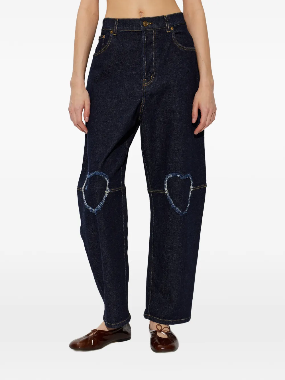  Moschino Vaqueros Deshilachados Con Aberturas - Azul 
