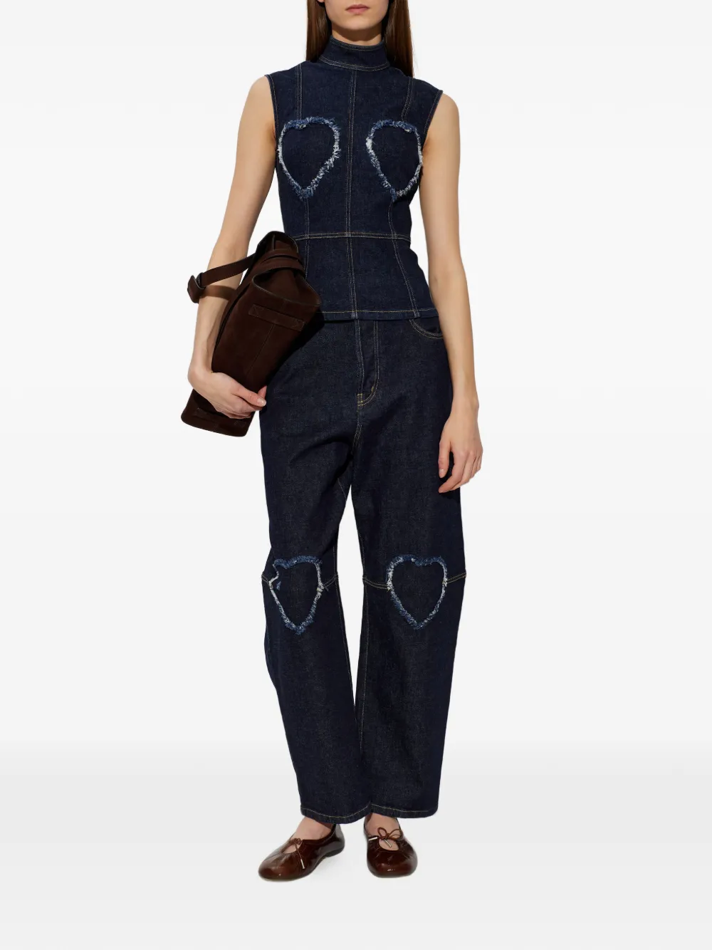  Moschino Vaqueros Deshilachados Con Aberturas - Azul 