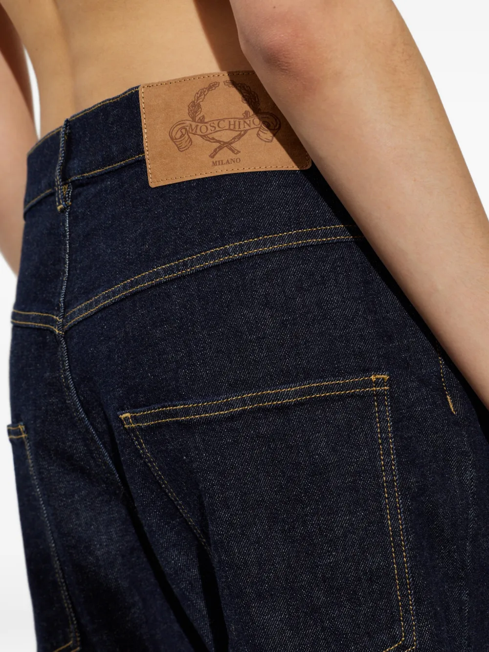 Moschino Jeans met franje en uitgesneden hart Blauw