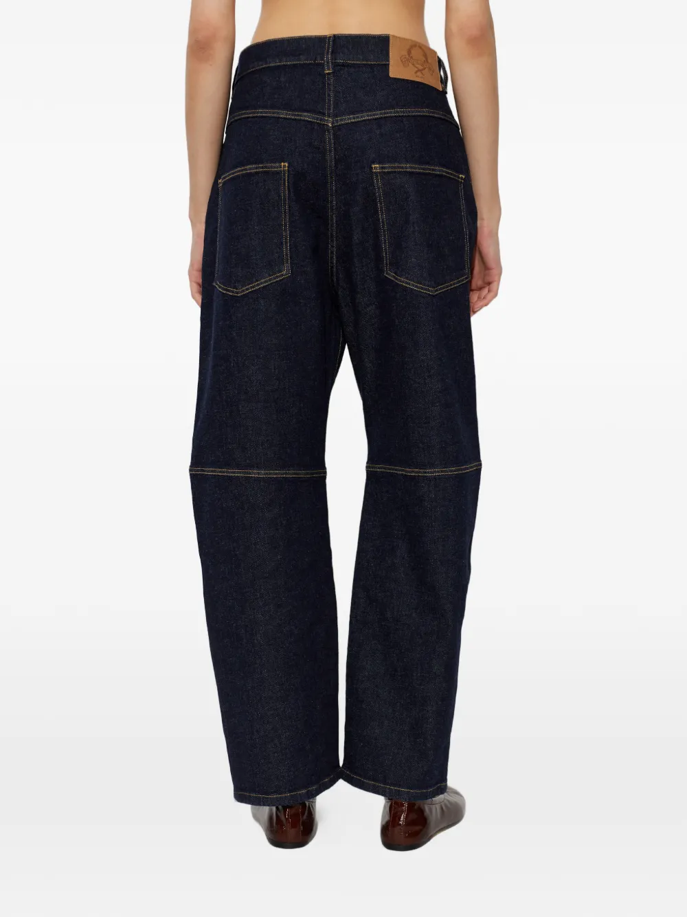 Moschino Jeans met franje en uitgesneden hart Blauw