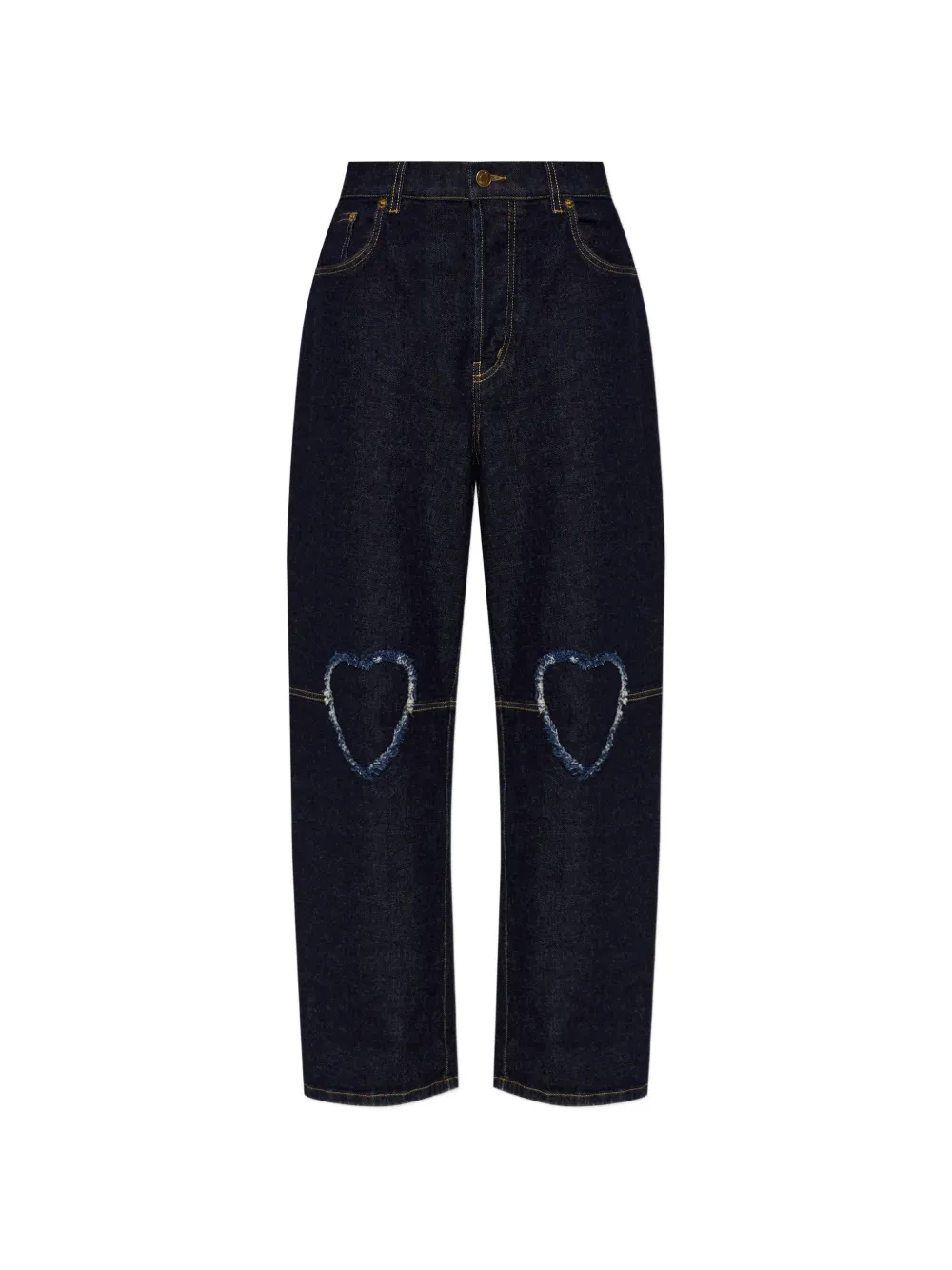 Moschino heart-cut-out frayed jeans - Blu