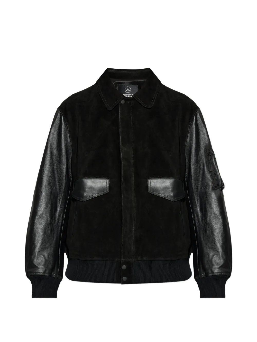 Y-3 x Mercedes-AMG Petronas F1 panelled leather jacket - Nero