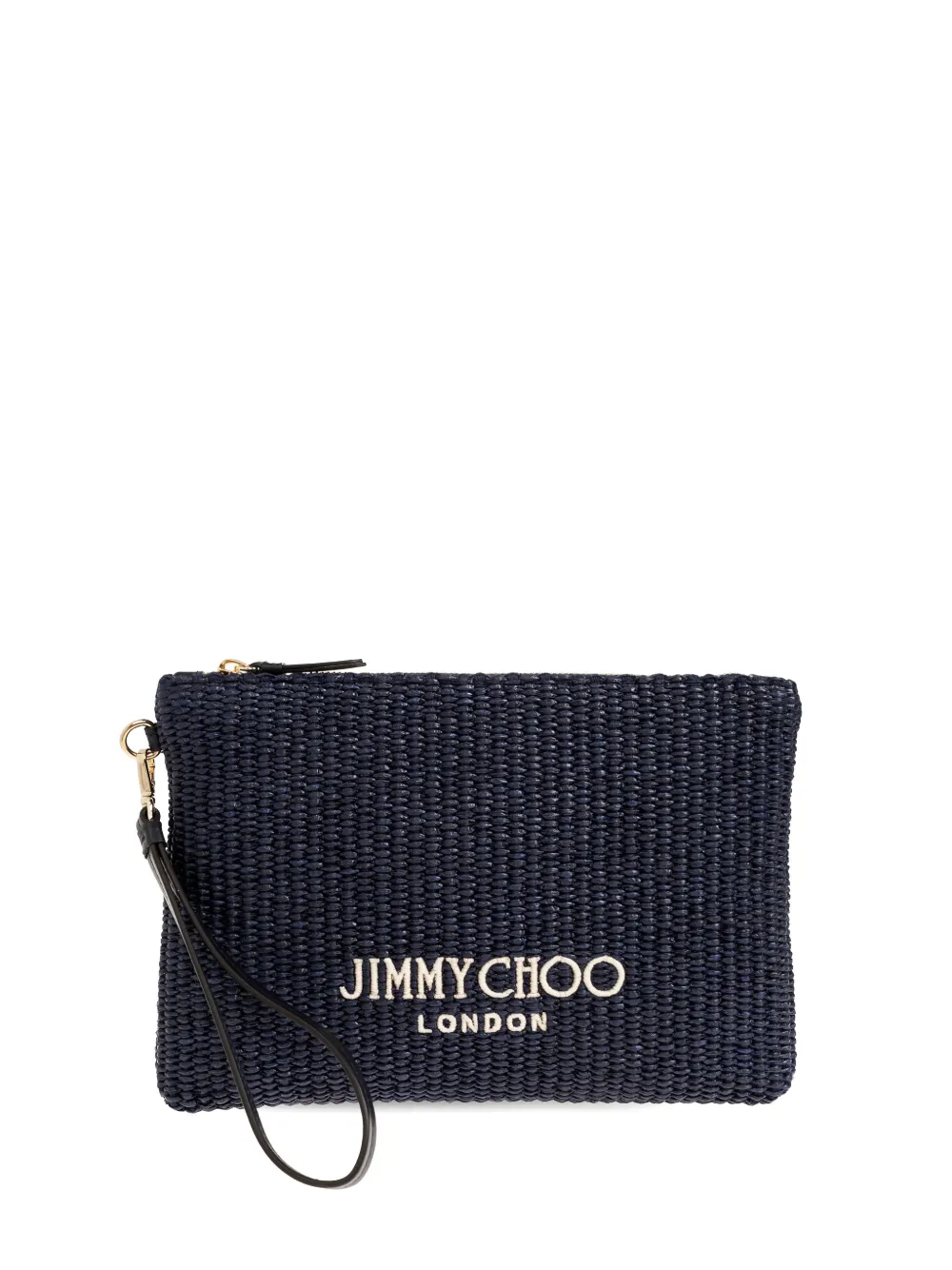 Jimmy Choo logo-detail clutch bag - Blu