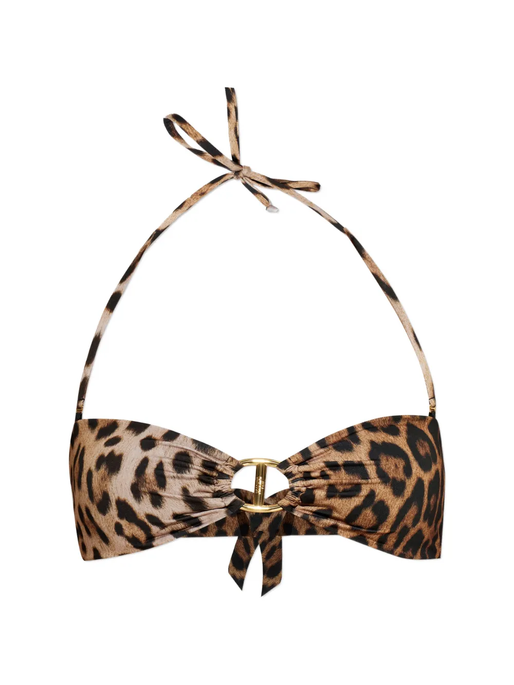 Moschino ring leopard-print beachwear top - Toni neutri