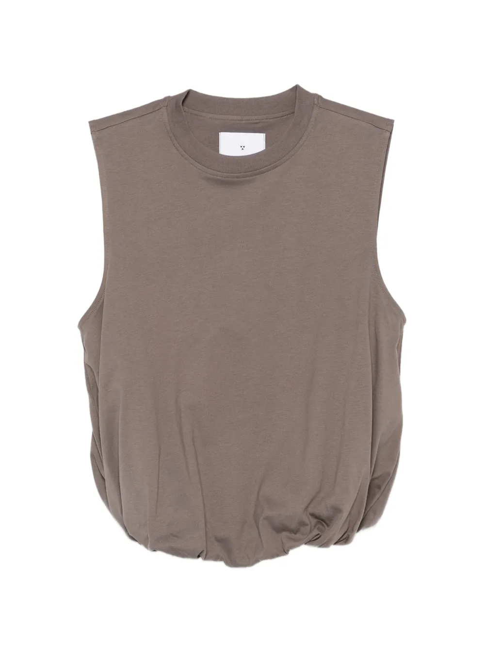 WOC Villena round-neck gathered top - Grigio