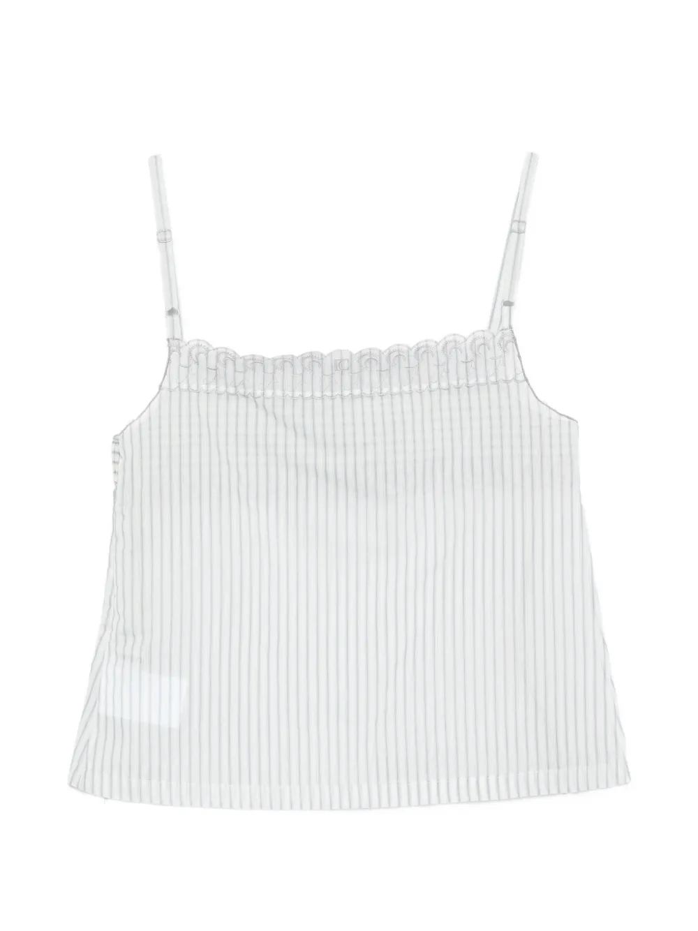 Low Classic striped lace top - Bianco