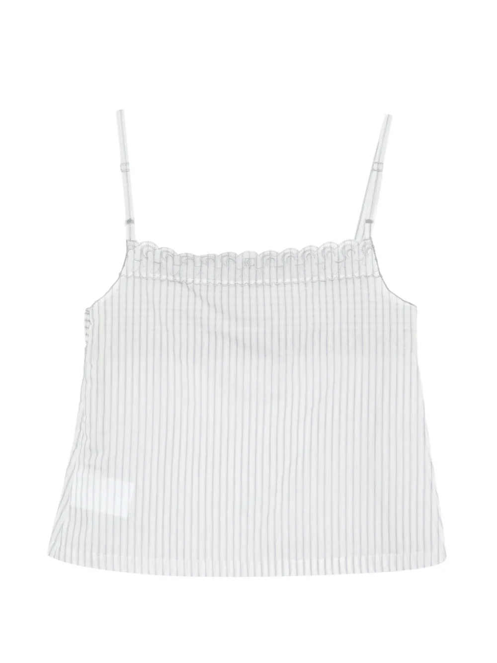 Low Classic striped lace top - Bianco