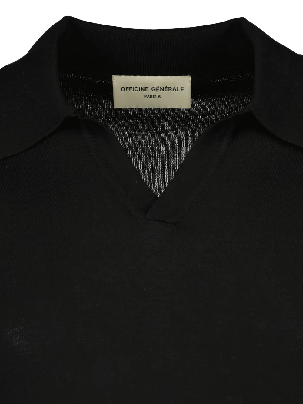  Officine Generale Simone Collared Sweater - Black 