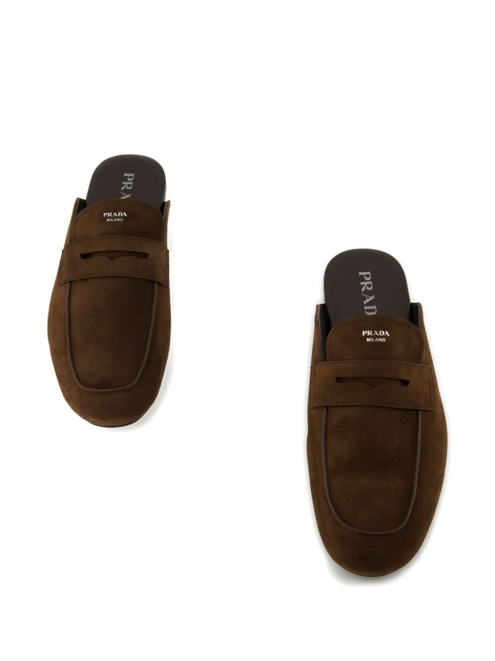 Prada round-toe suede mules Bruin