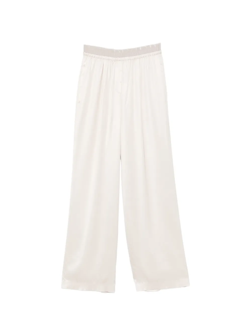 Peserico satin-finish elasticated-waistband trousers - Toni neutri