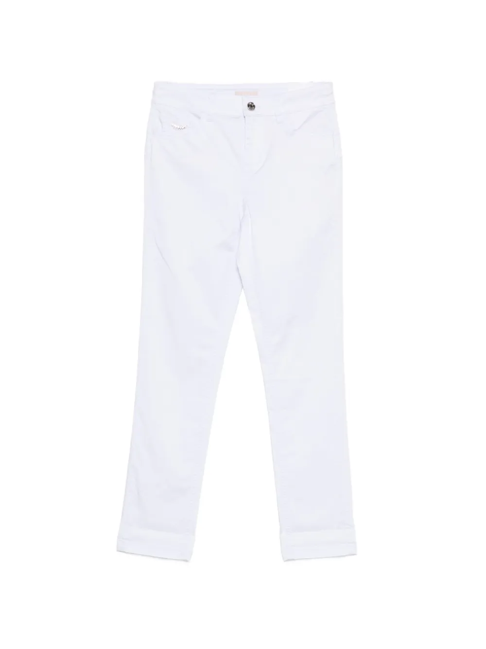 LIU JO belt-loop buttoned trousers - Bianco