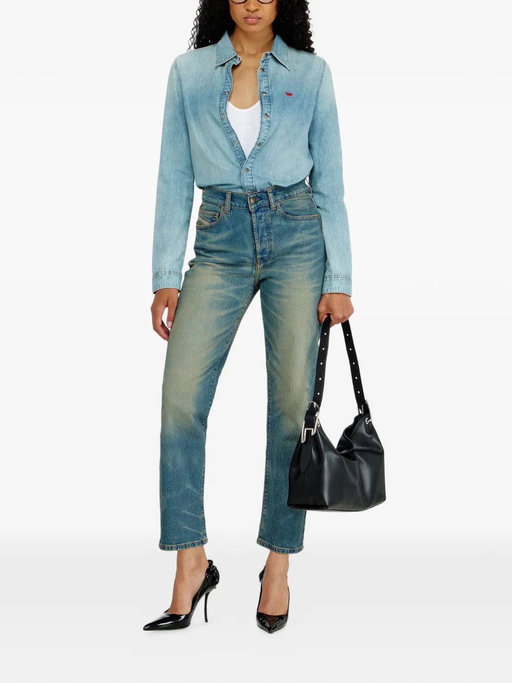 Diesel 1981 D-Went straight jeans Blauw