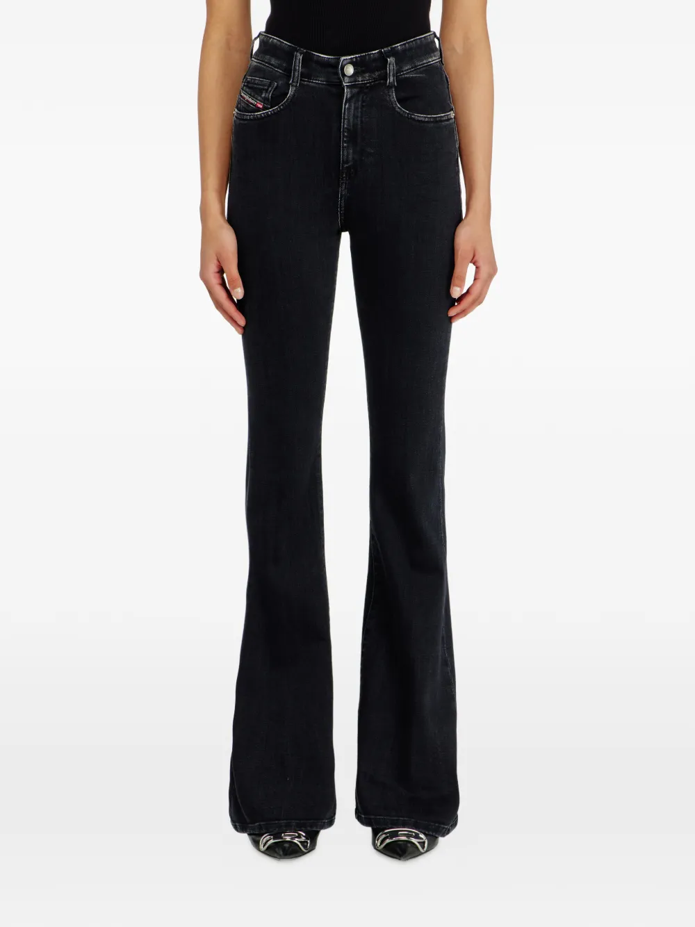 Diesel 1973 D-Partt high-waist flared jeans Zwart