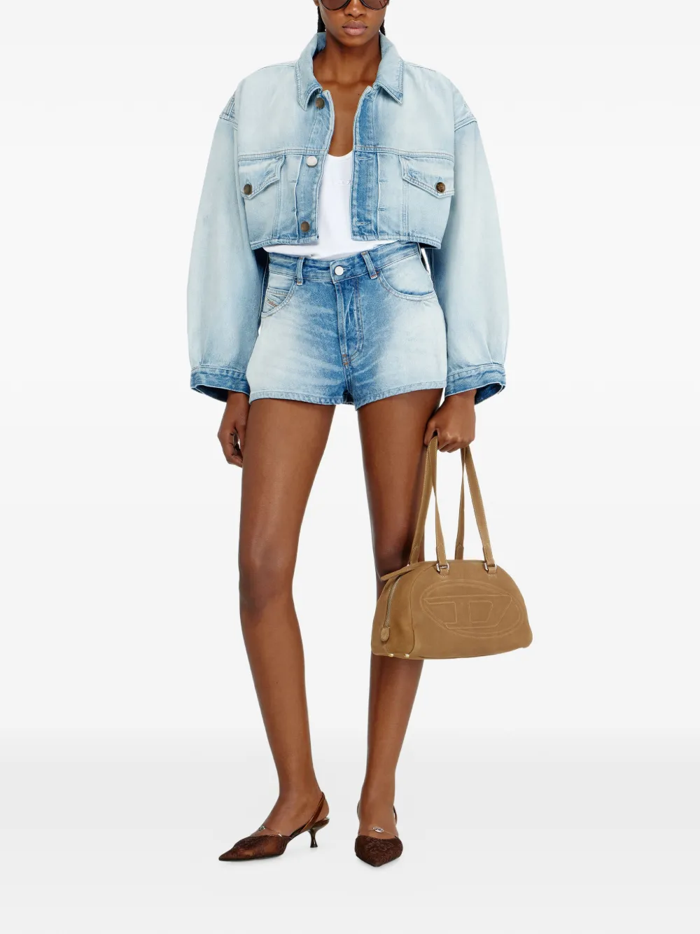  Diesel Pantalones Vaqueros Cortos Con Efecto Desgastado - Azul 