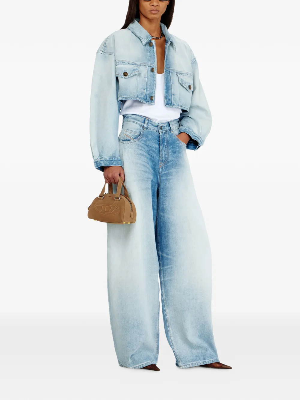 Diesel Cropped jack Blauw