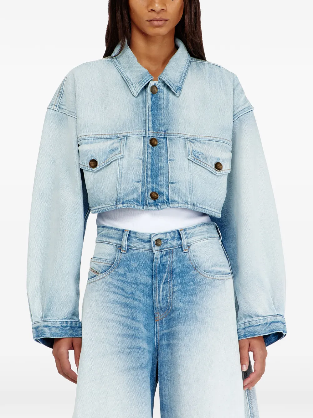 Diesel Cropped jack Blauw
