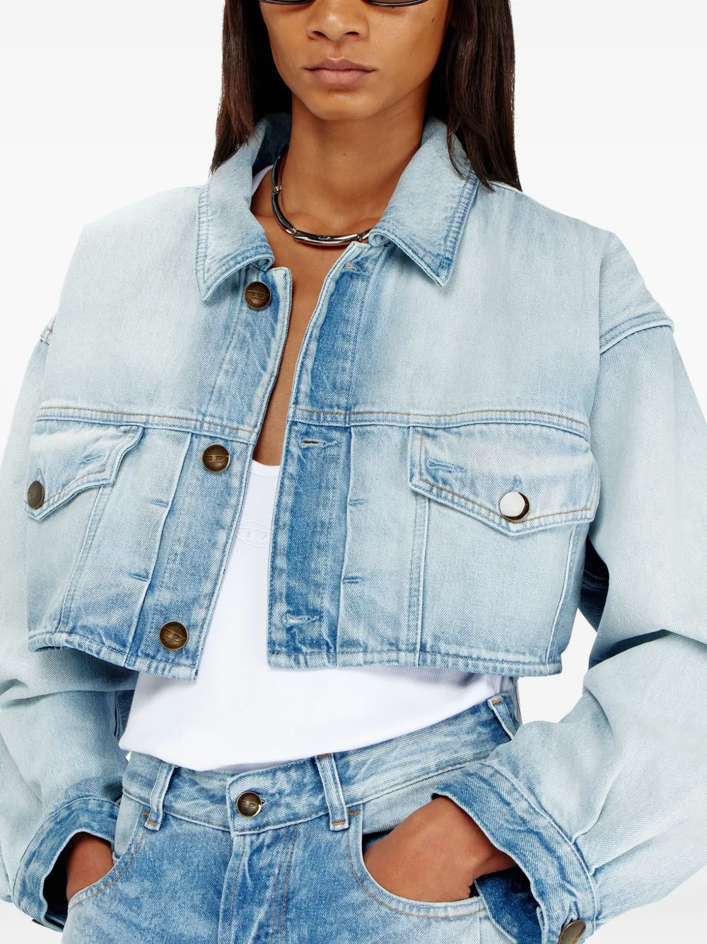 Diesel Cropped jack Blauw