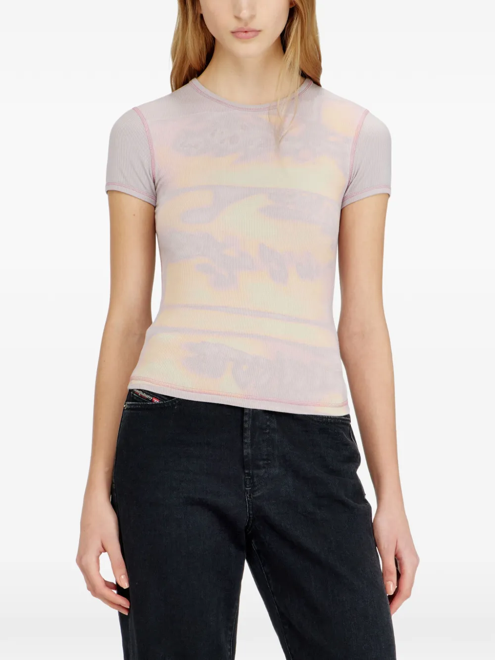 Diesel T-shirt met grafische print Paars