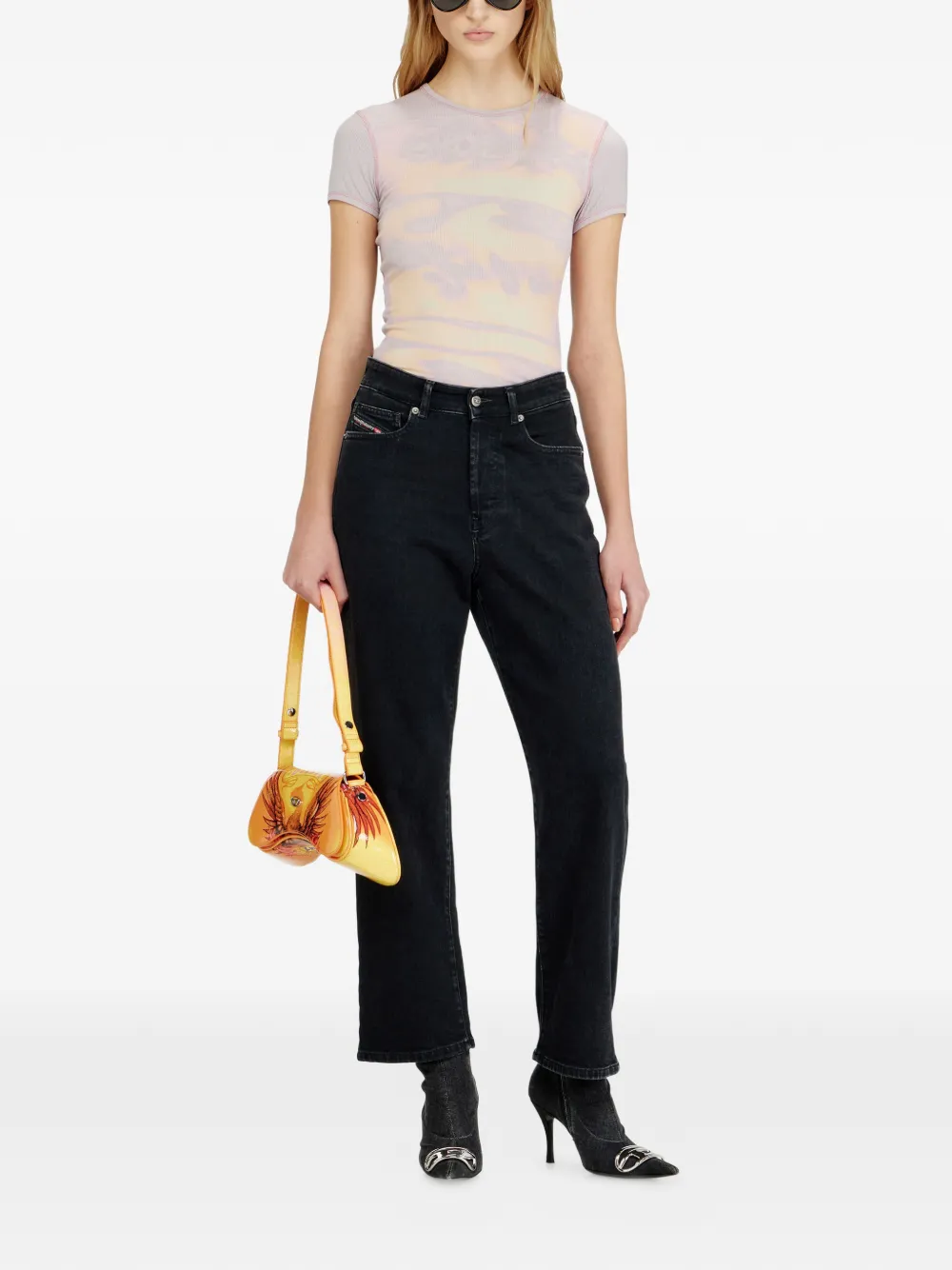 Diesel T-shirt met grafische print Paars
