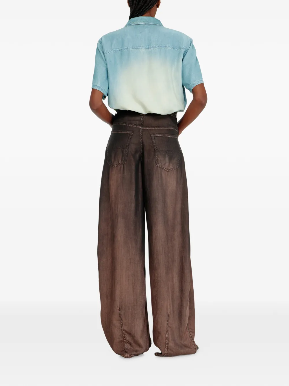 Diesel 1987 D-Khelz ruimvallende high-waist jeans Bruin