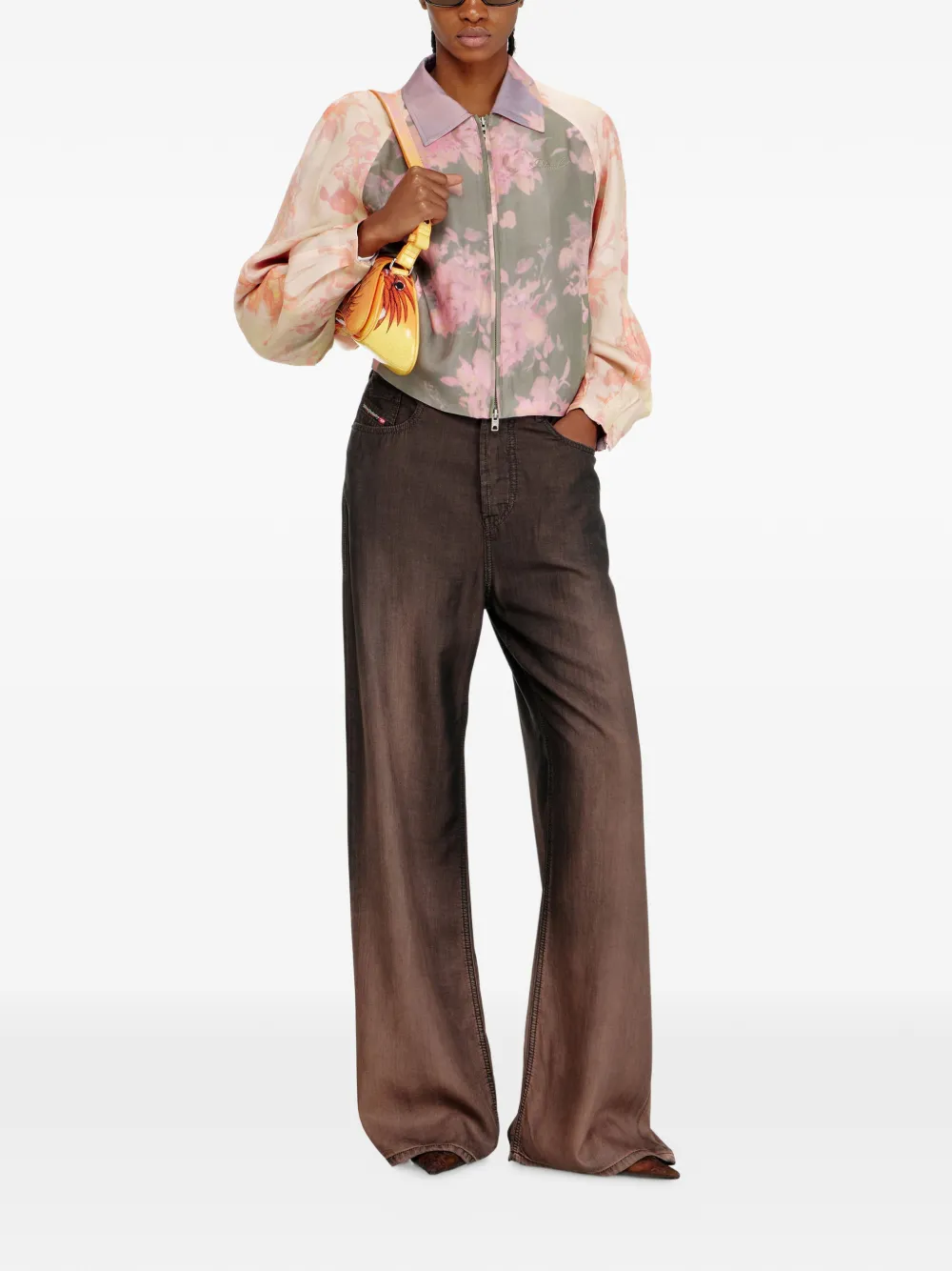 Diesel Bomberjack met bloemenprint Beige