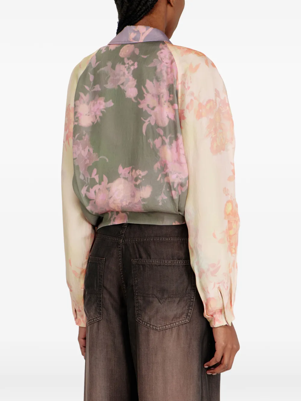 Diesel Bomberjack met bloemenprint Beige