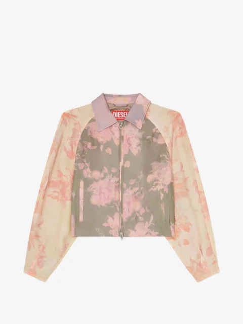 Diesel chamarra bomber con estampado floral