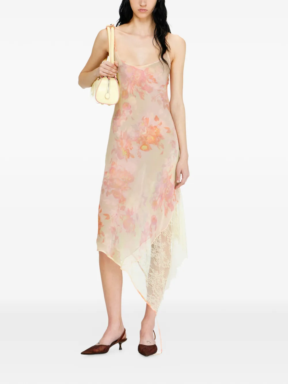Diesel Jurk met bloemenprint Geel