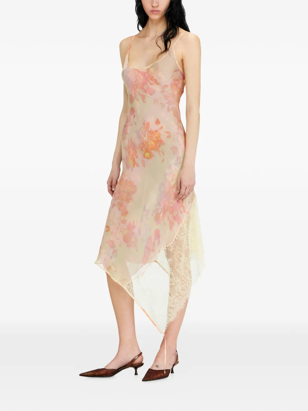 Diesel Jurk met bloemenprint Geel