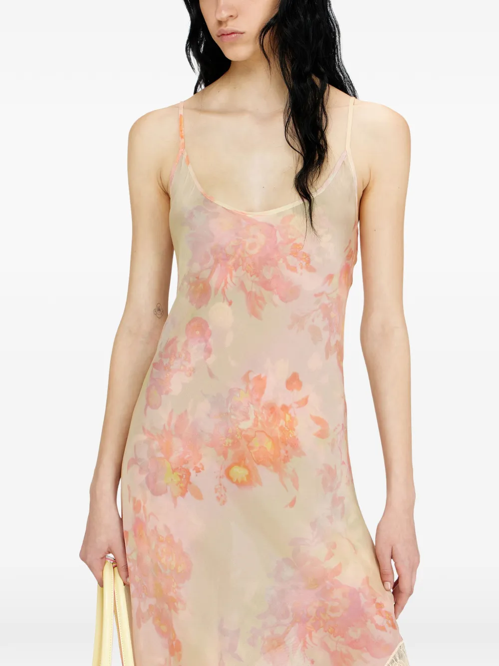 Diesel Jurk met bloemenprint Geel