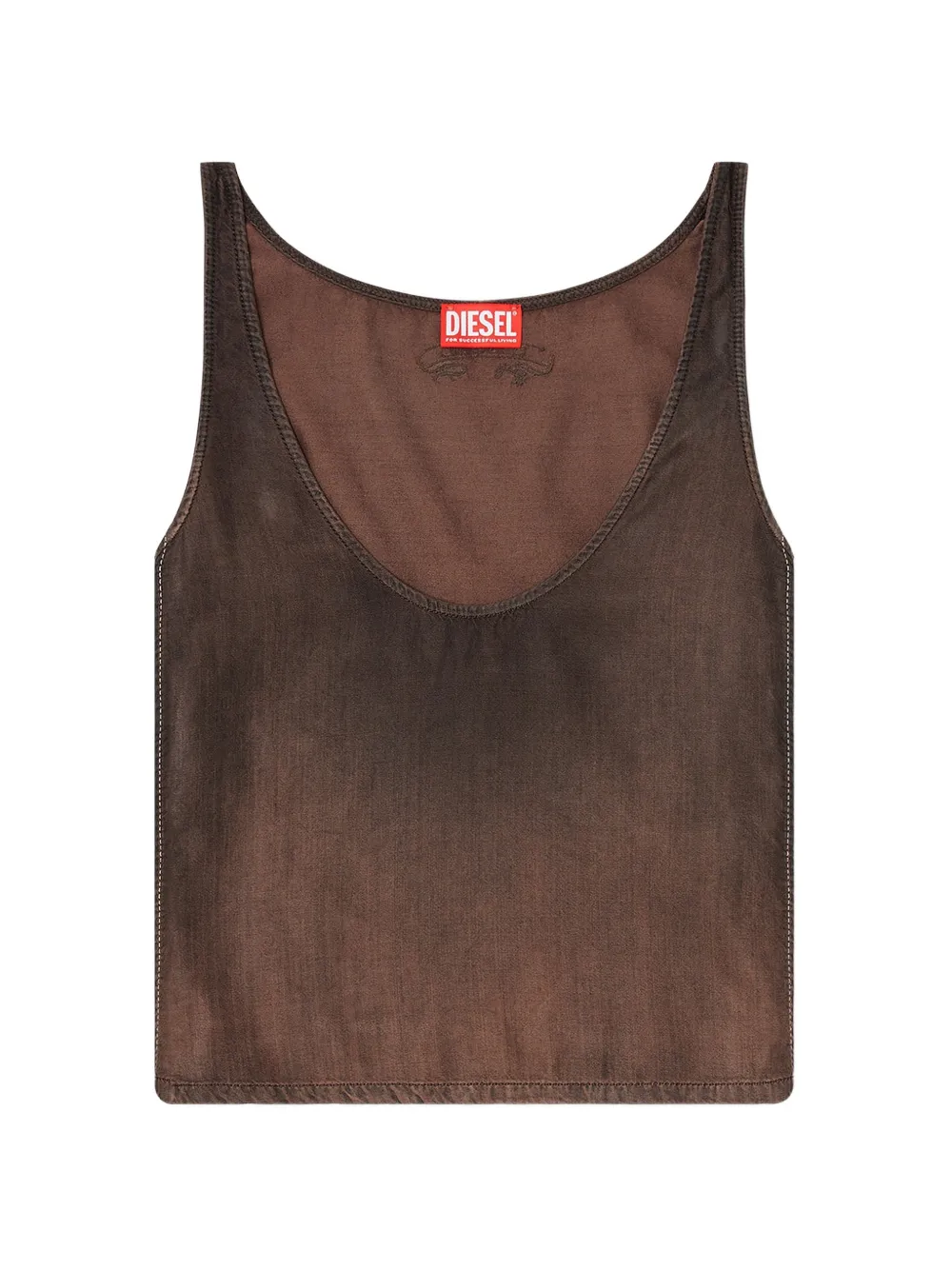Diesel ombre-effect cropped top - Marrone
