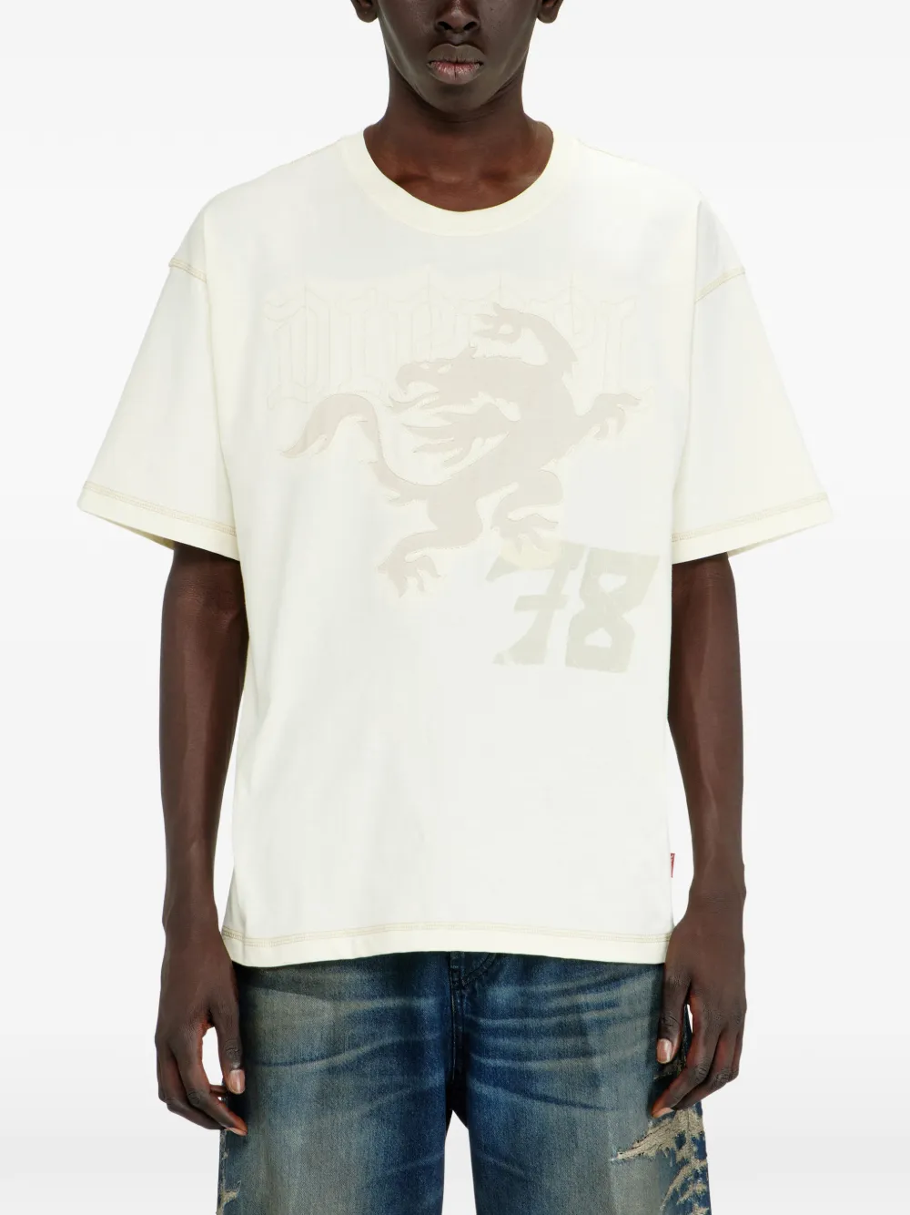 Diesel T-shirt met geborduurde patch Wit