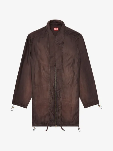 Diesel Giacca leggera extra-long collar zip-up denim jacket