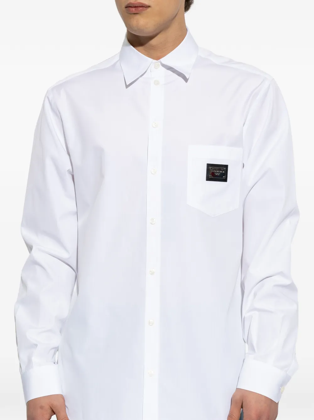 Dolce & Gabbana Overhemd met logoplakkaat Wit