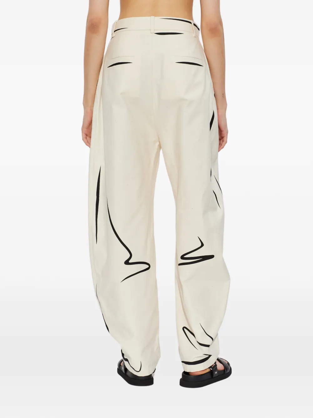 Moschino Broek met print Beige