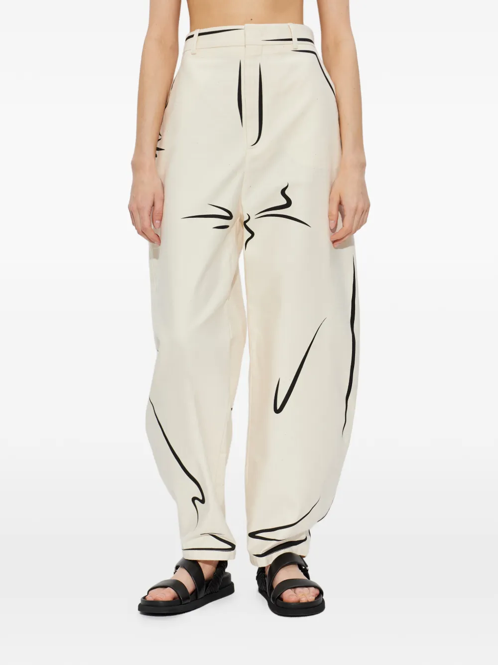 Moschino Broek met print Beige